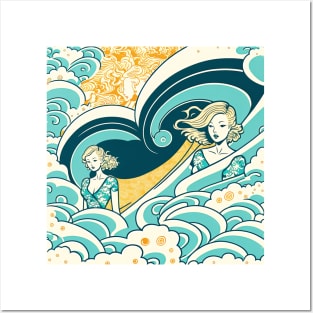 Japanese Surfers Posters and Art